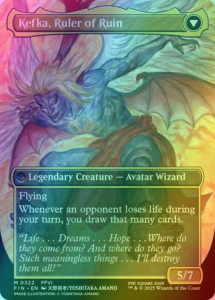 Kefka, Court Mage // Kefka, Ruler of Ruin [322] [Borderless] [FINAL FANTASY] [Foil]