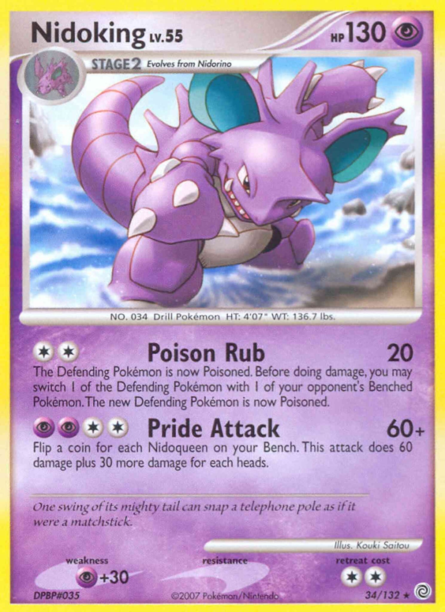 Nidoking - 34/132 - Rare [dp3-34] [Reverse Holo]