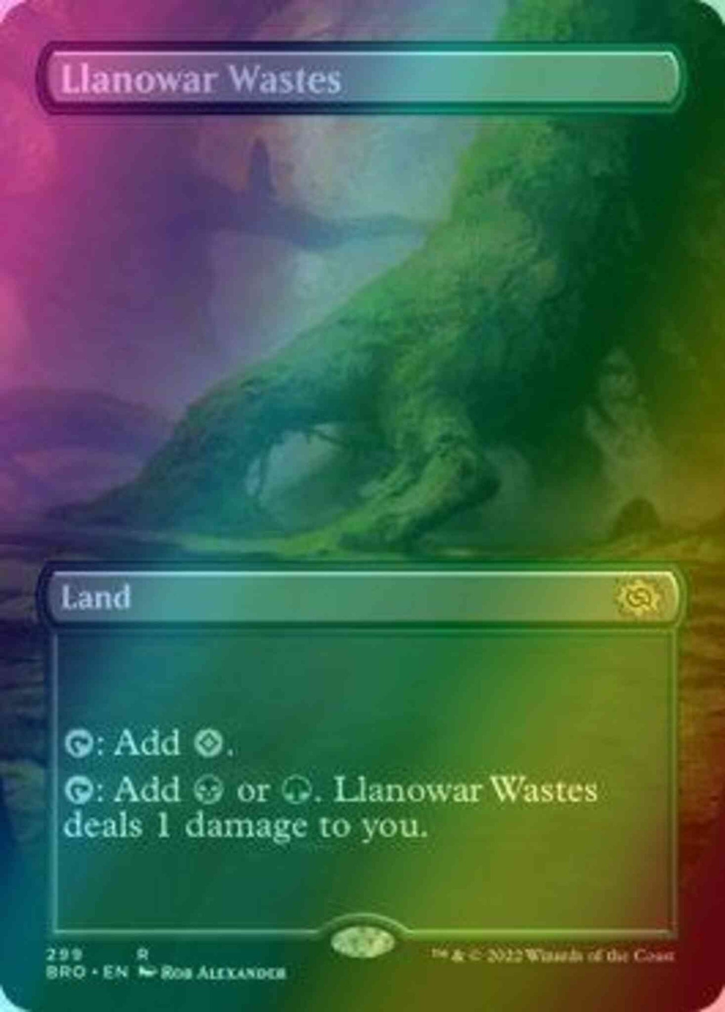Llanowar Wastes [299] [Borderless] [The Brothers' War] [Foil]