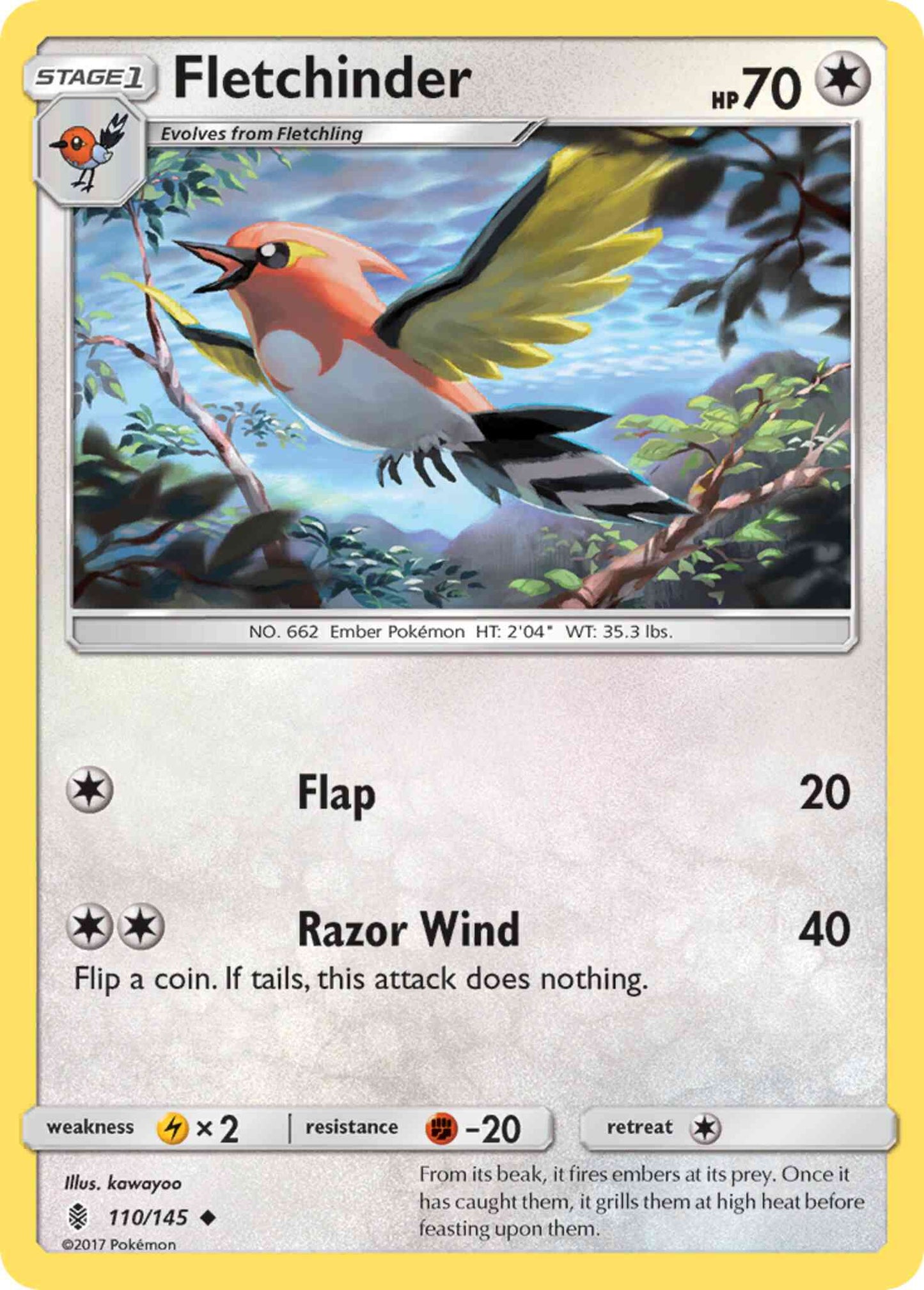 Fletchinder - 110/145 - Uncommon [sm2-110] [Reverse Holo]