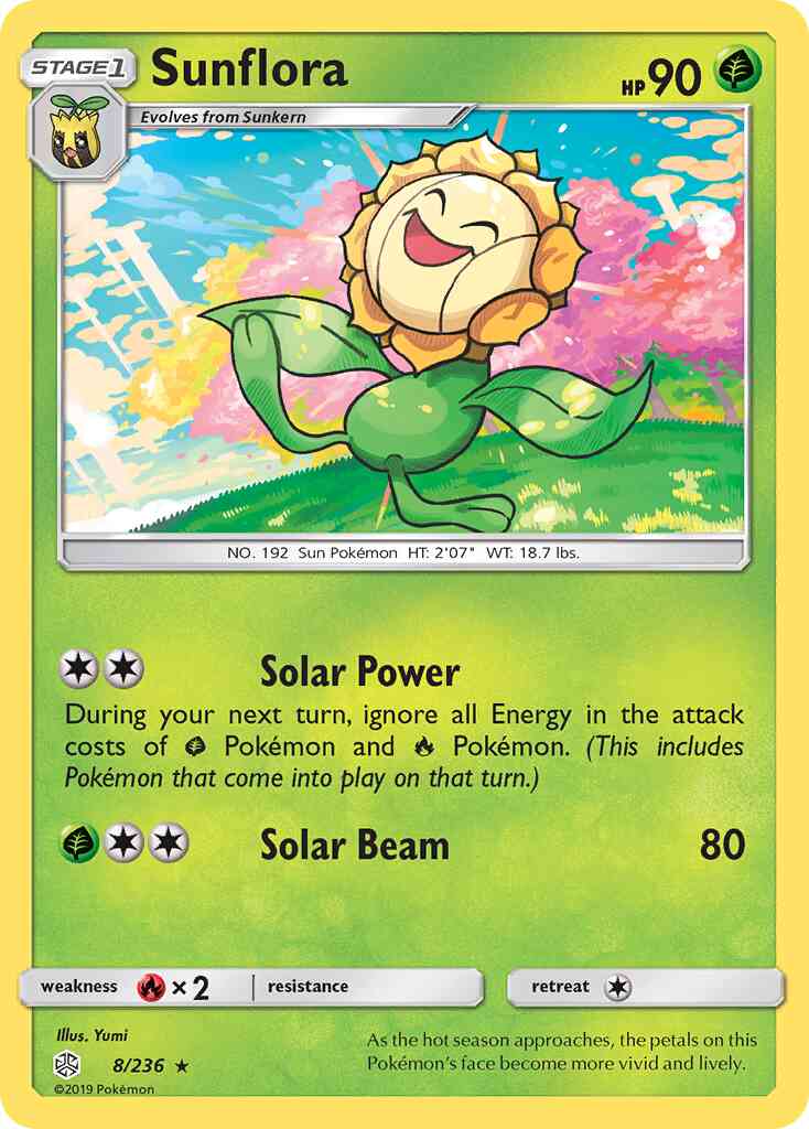 Sunflora - 8/236 - Rare [sm12-8] [Reverse Holo]