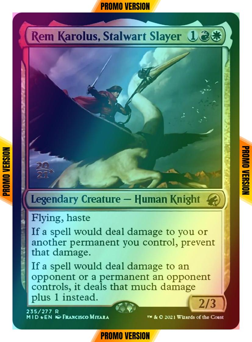 Rem Karolus, Stalwart Slayer [Prerelease] [235s] [Innistrad: Midnight Hunt Promos] [Foil]