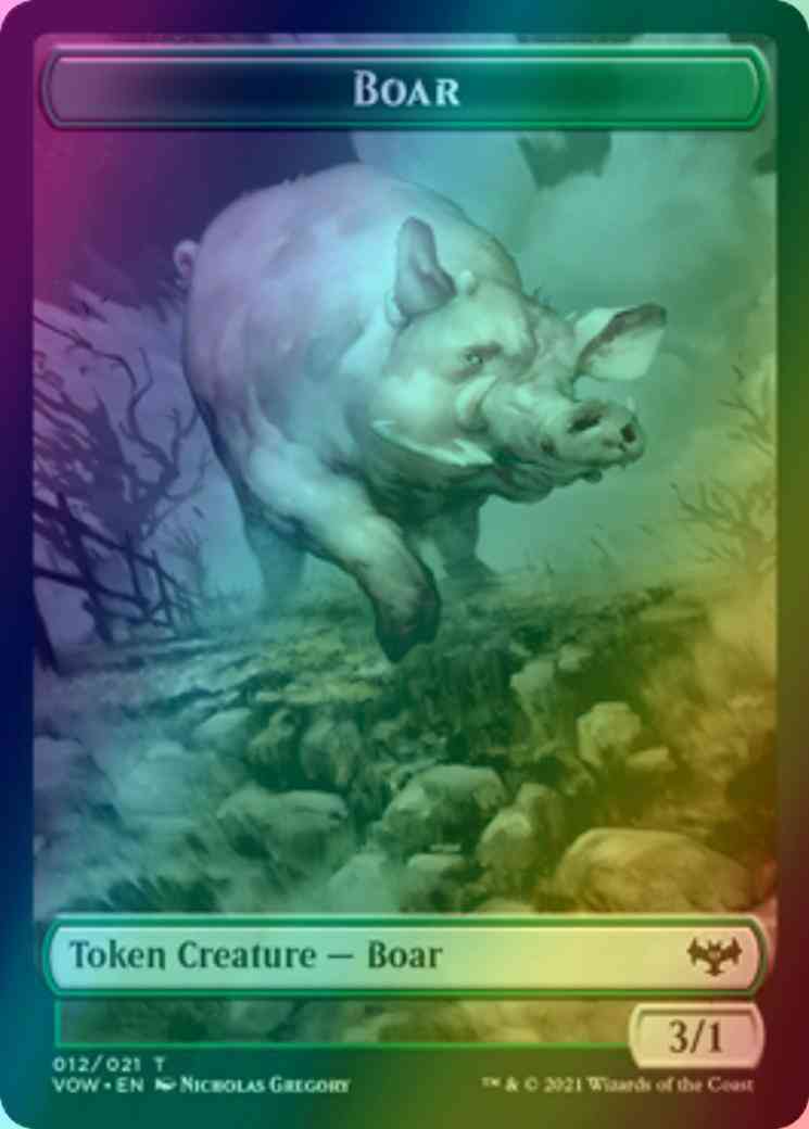 Boar Token (12) // Human Token (01) [Innistrad: Crimson Vow: Tokens] [Foil]
