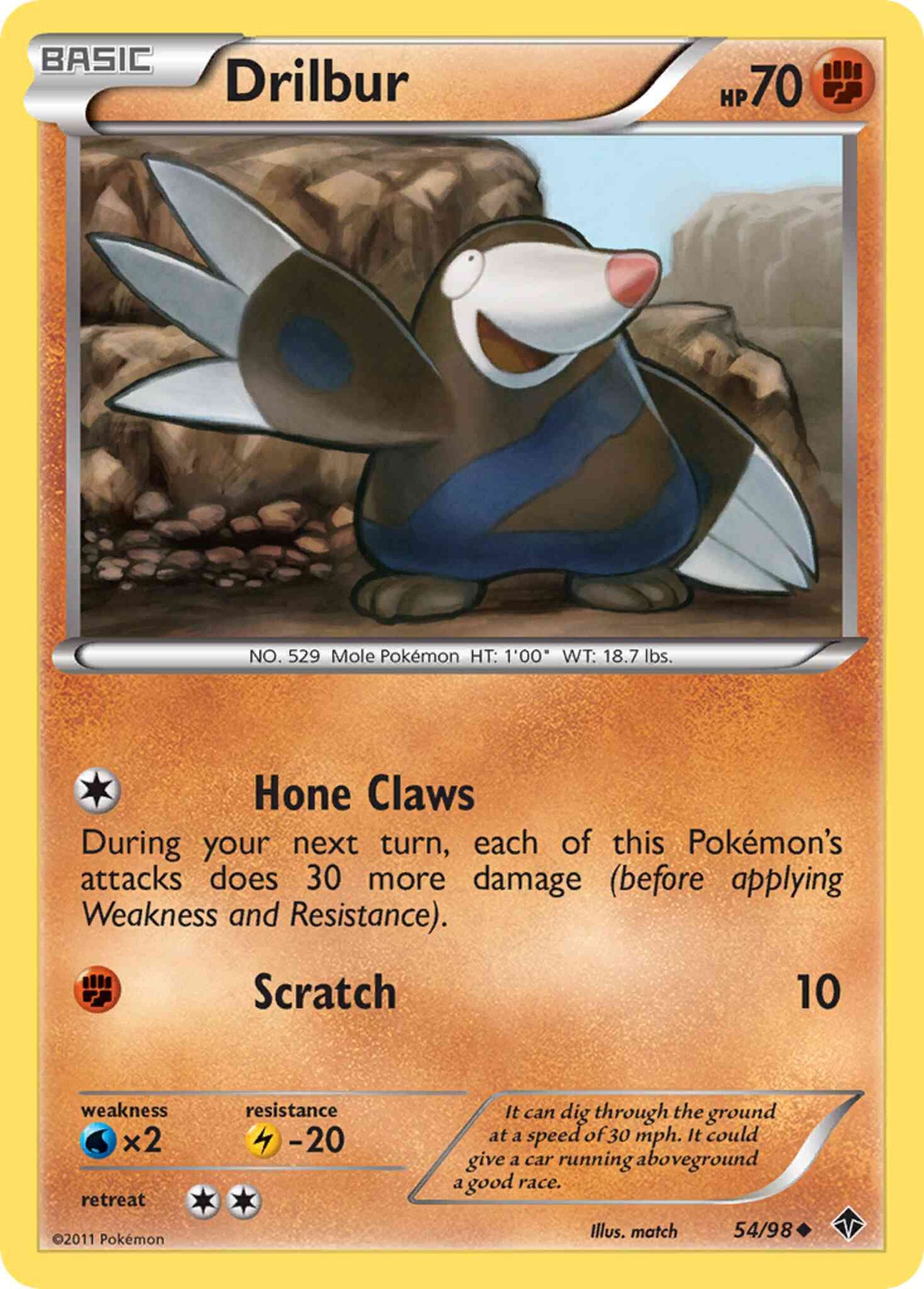 Drilbur - 54/98 - Uncommon [bw2-54] [Non-Holo]