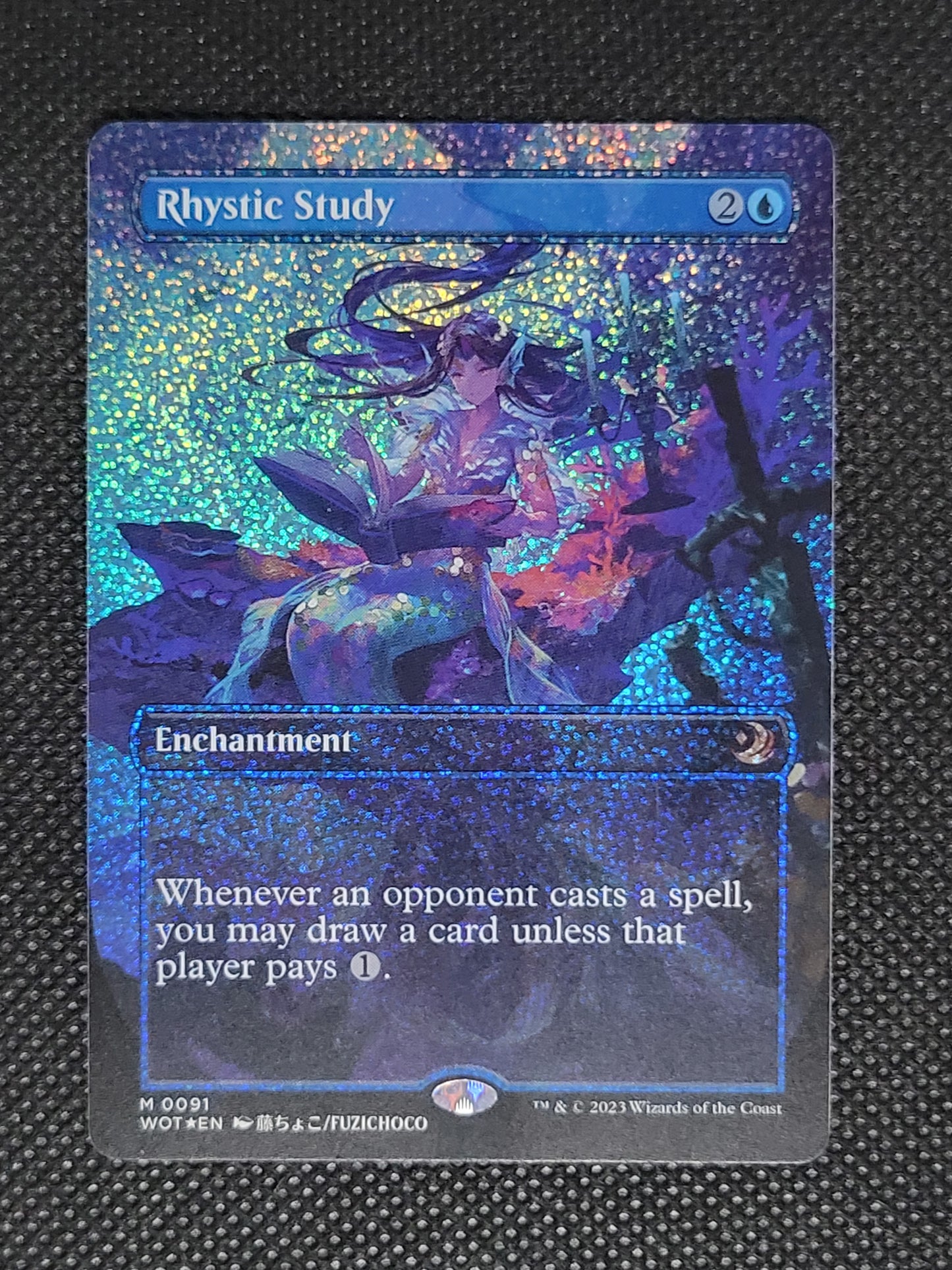 Rhystic Study — Borderless|Anime|Confetti Foil — ID 19705