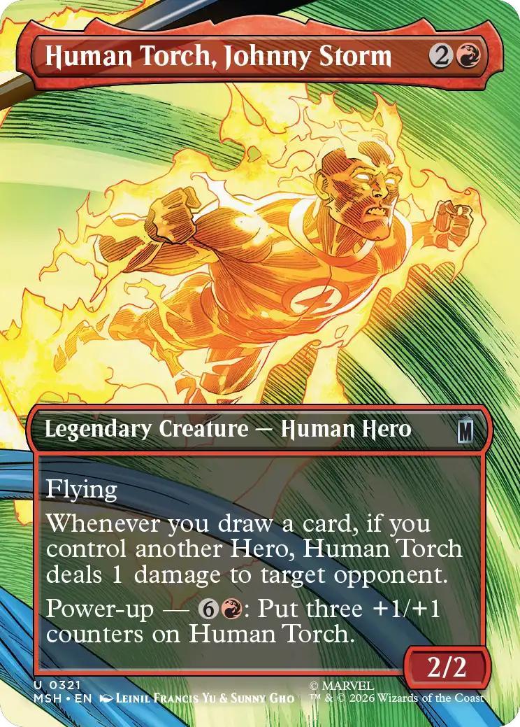 Human Torch, Johnny Storm [321] [Borderless] [Scene] [Marvel Super Heroes] [Non-Foil]