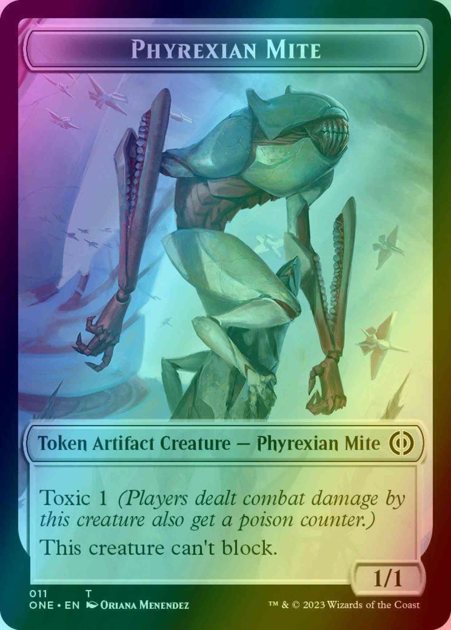 Phyrexian Mite Token (11) // Samurai Token (02) [Phyrexia: All Will Be One: Tokens] [Foil]
