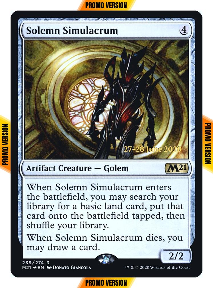 Solemn Simulacrum [Prerelease] [239s] [Core Set 2021 Promos] [Foil]
