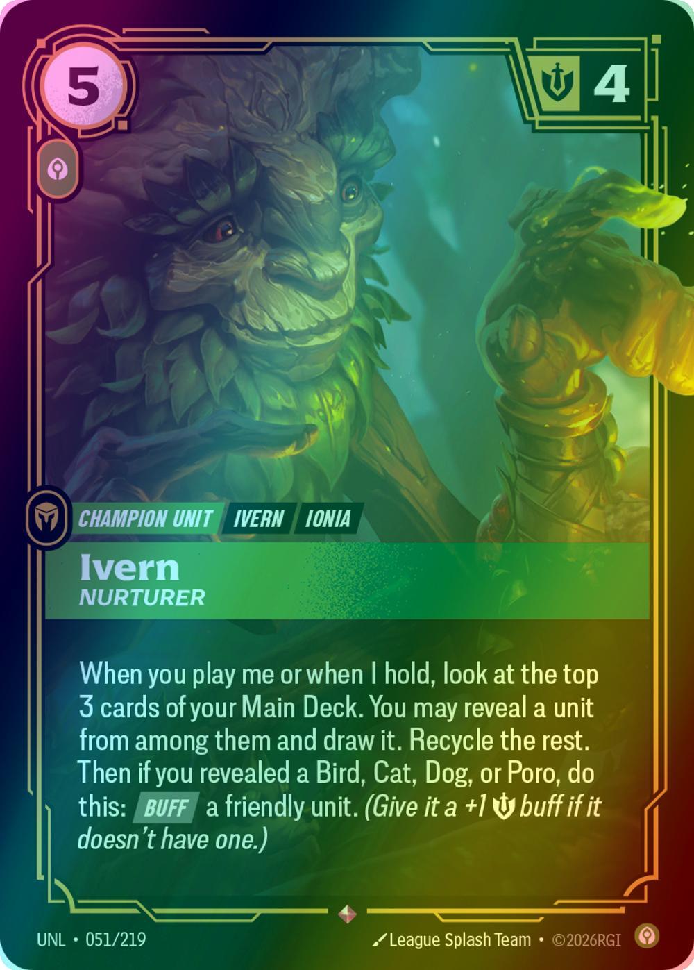 Ivern - Nurturer - 051/219 [Unleashed] [Foil]