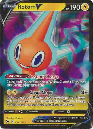 Rotom V - 058/196 - Rare Holo V [swsh11-058] [Ultra]