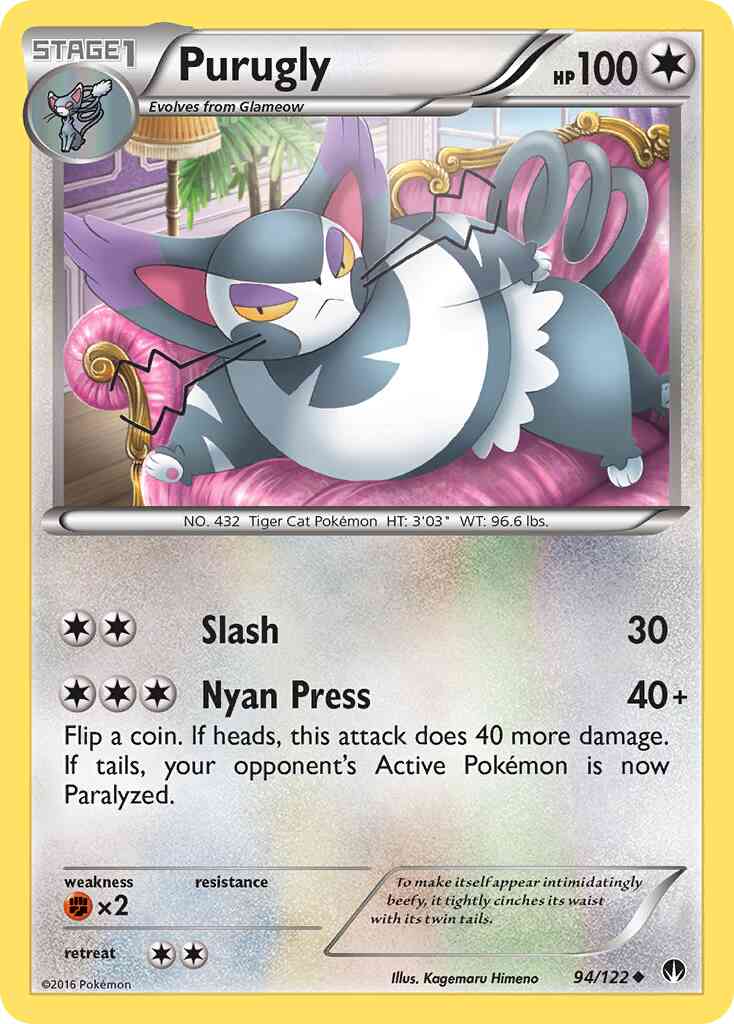 Purugly - 94/122 - Uncommon [xy9-94] [Reverse Holo]