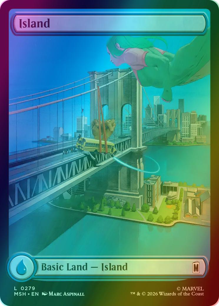 Island [279] [Full Art] [City Chaos] [Marvel Super Heroes] [Foil]