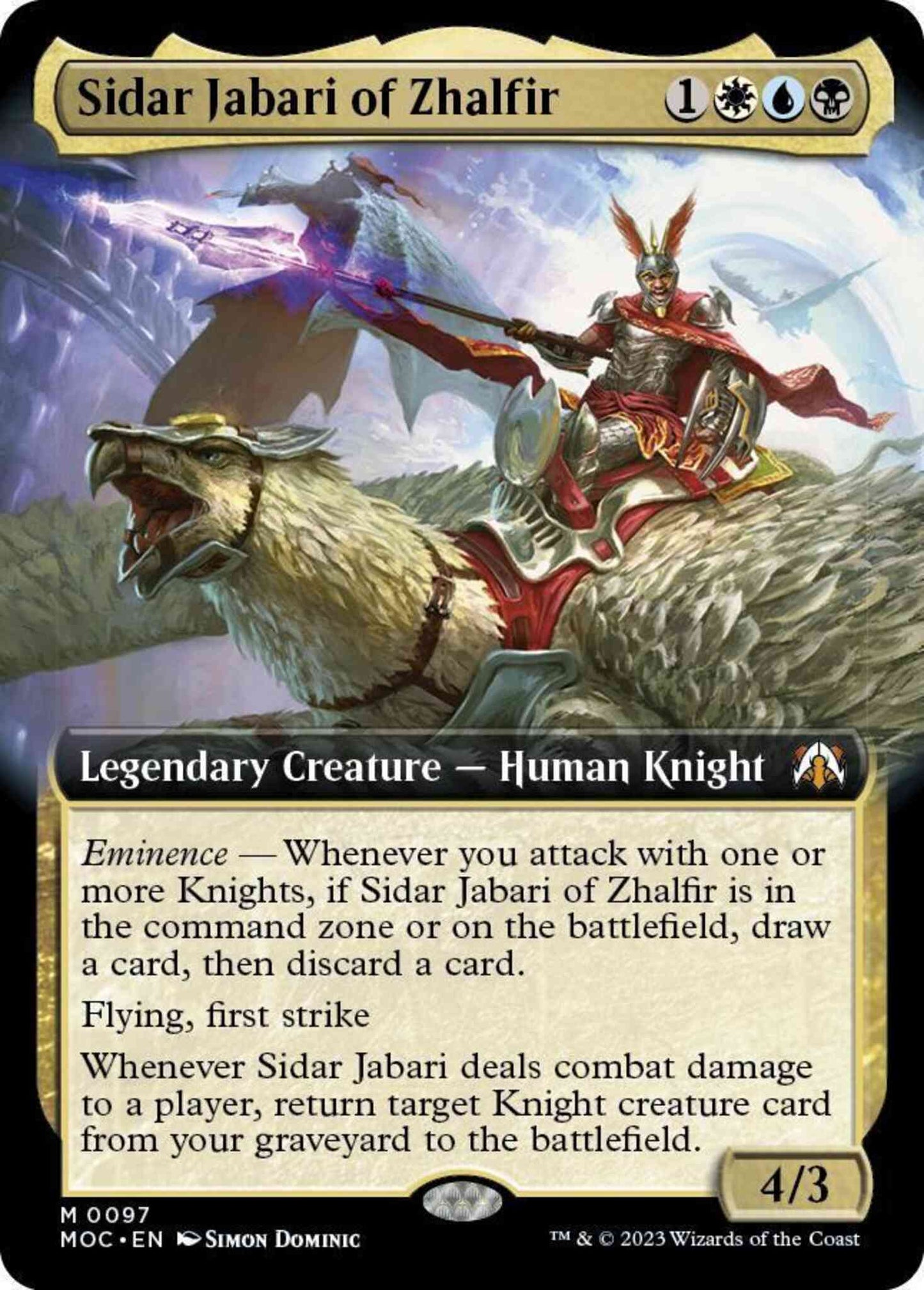 Sidar Jabari of Zhalfir [97] [Extended Art] [March of the Machine: Commander] [Non-Foil]