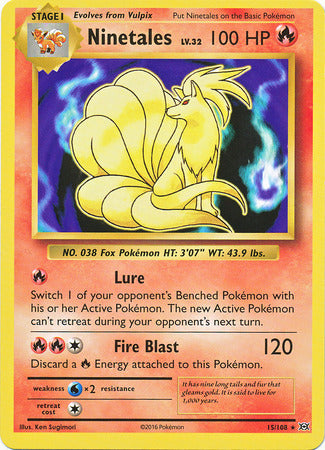 Ninetales - 15/108 - Non-Holo XY Evolutions Prerelease Promo [Non-Holo]