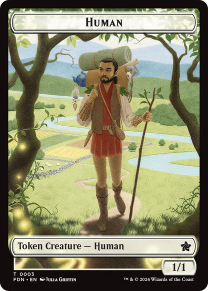 Human Token (03) // Knight Token (04) [Foundations: Tokens] [Non-Foil]