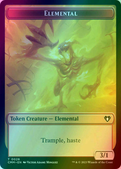 Elemental Token (26) // Phyrexian Germ Token (16) [Commander Masters: Tokens] [Foil]