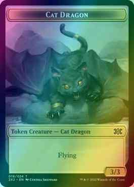 Cat Dragon Token (19) // Spirit Token (08) [Double Masters 2022: Tokens] [Foil]