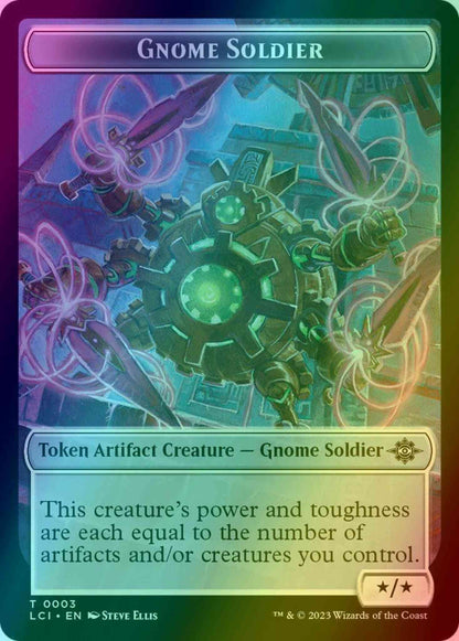 Gnome Soldier Token (03) // Treasure Token (18) [The Lost Caverns of Ixalan: Tokens] [Foil]