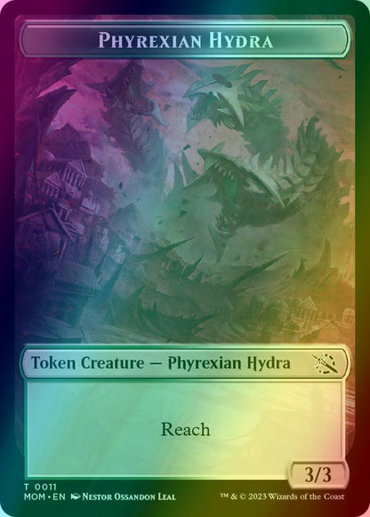 Monk Token (01) // Phyrexian Hydra Token (11) [March of the Machine: Tokens] [Foil]