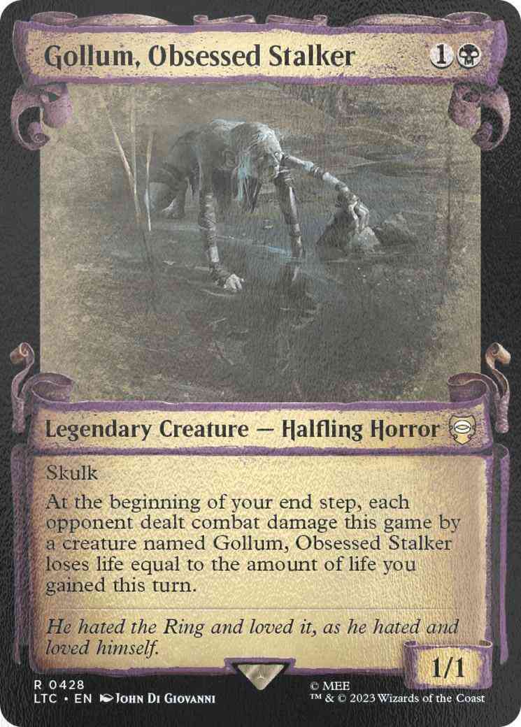 Gollum, Obsessed Stalker [428] [Scrolls Showcase] [The Lord of the Rings: Tales of Middle-earth: Commander] [Silver Foil]