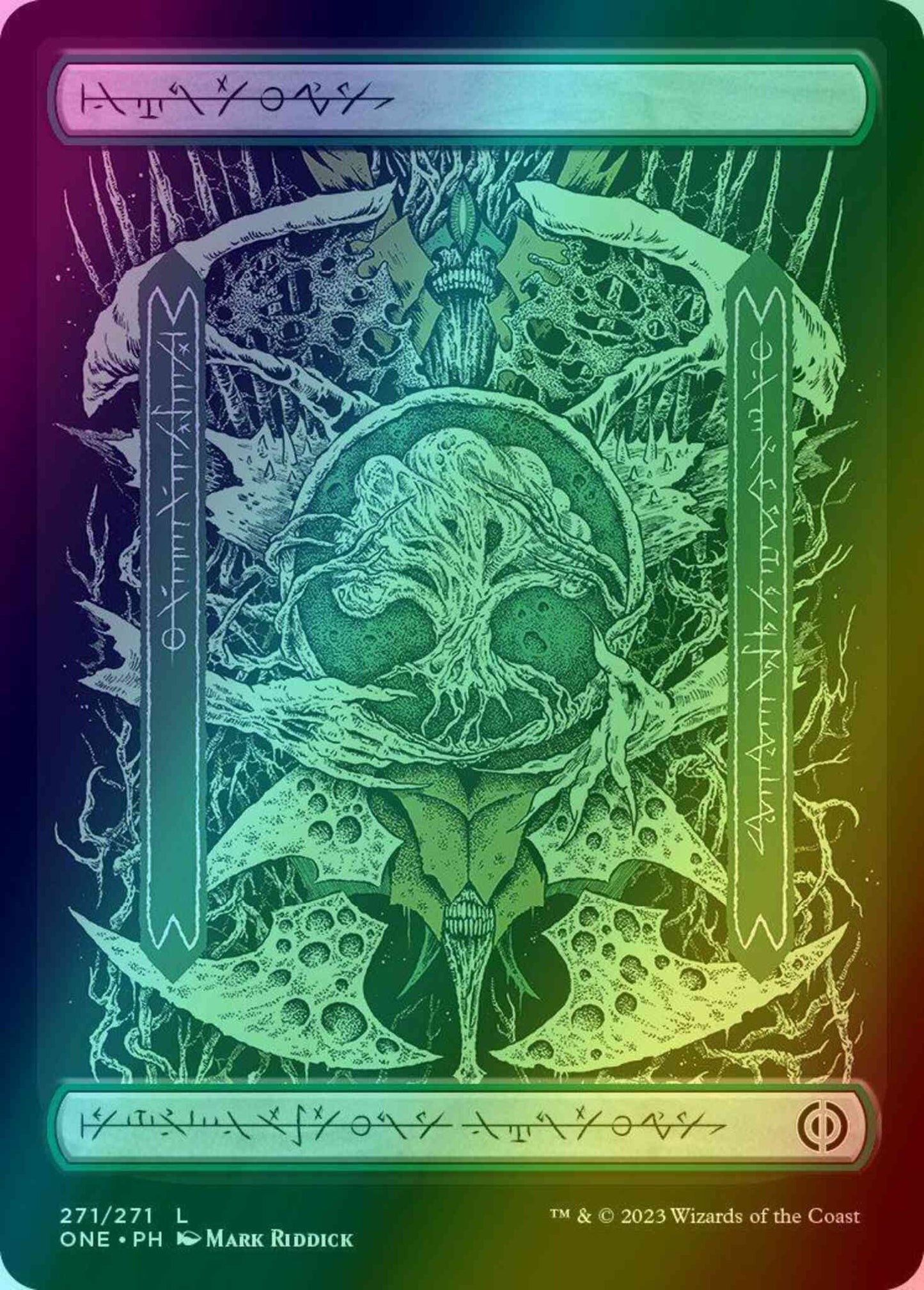 Forest - Phyrexian [271] [Full Art] [Phyrexianized] [Phyrexia: All Will Be One] [Foil]