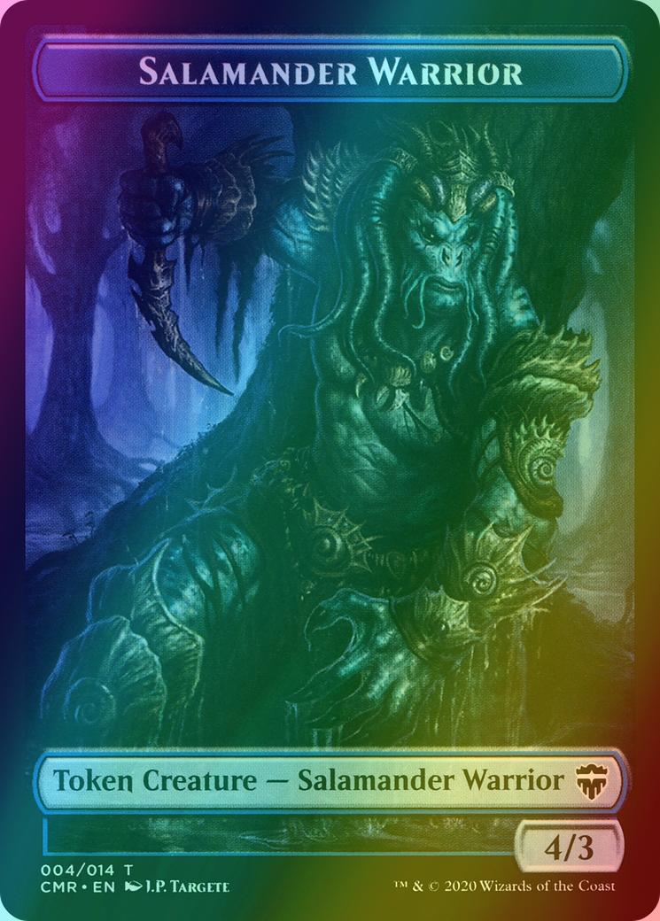 Angel Token (01) // Salamander Warrior Token (04) [Commander Legends Tokens] [Foil]