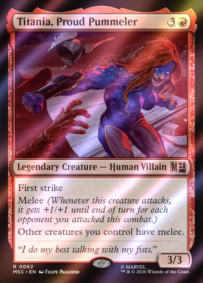 Titania, Proud Pummeler [62] [Marvel Super Heroes: Commander] [Surge Foil]