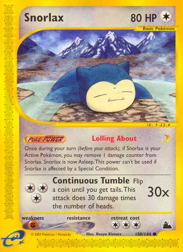Snorlax - 100/144 - Common [ecard3-100] [Reverse Holo]