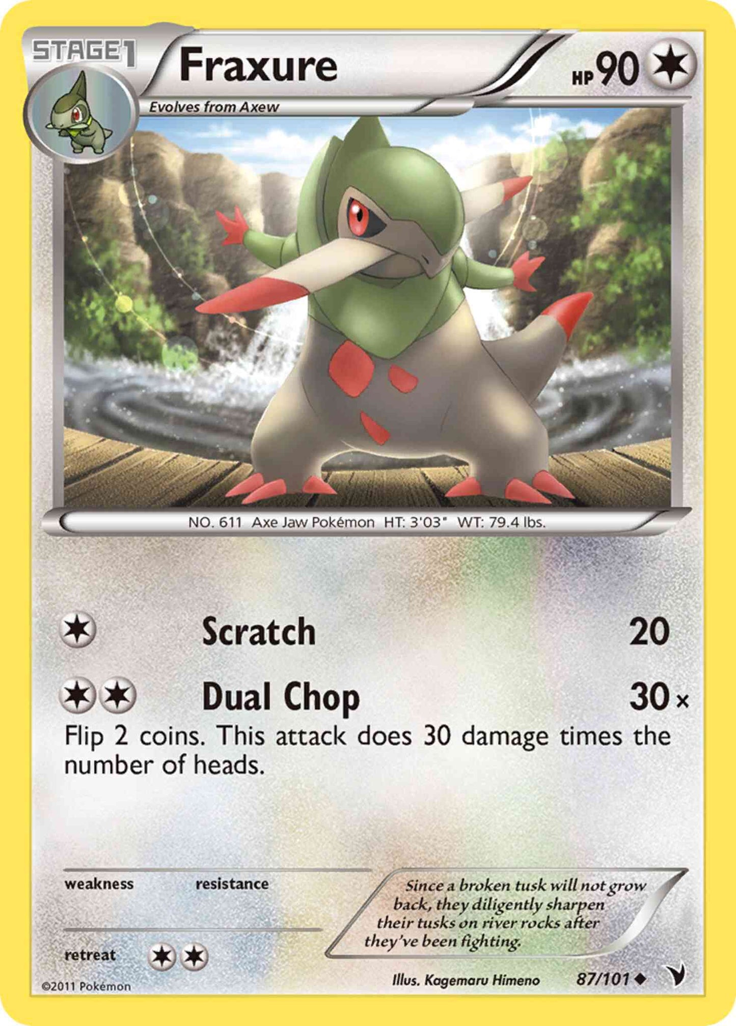 Fraxure - 87/101 - Uncommon [bw3-87] [Reverse Holo]