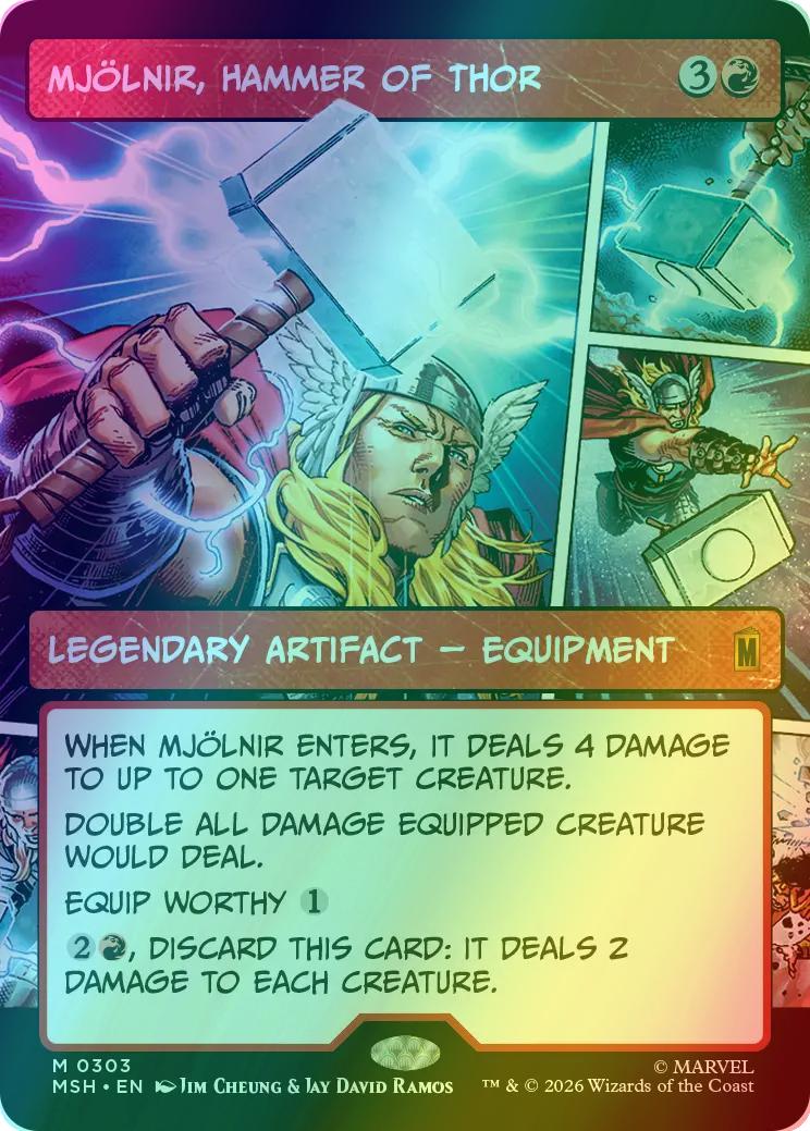 Mjölnir, Hammer of Thor [303] [Panel Showcase] [Marvel Super Heroes] [Foil]
