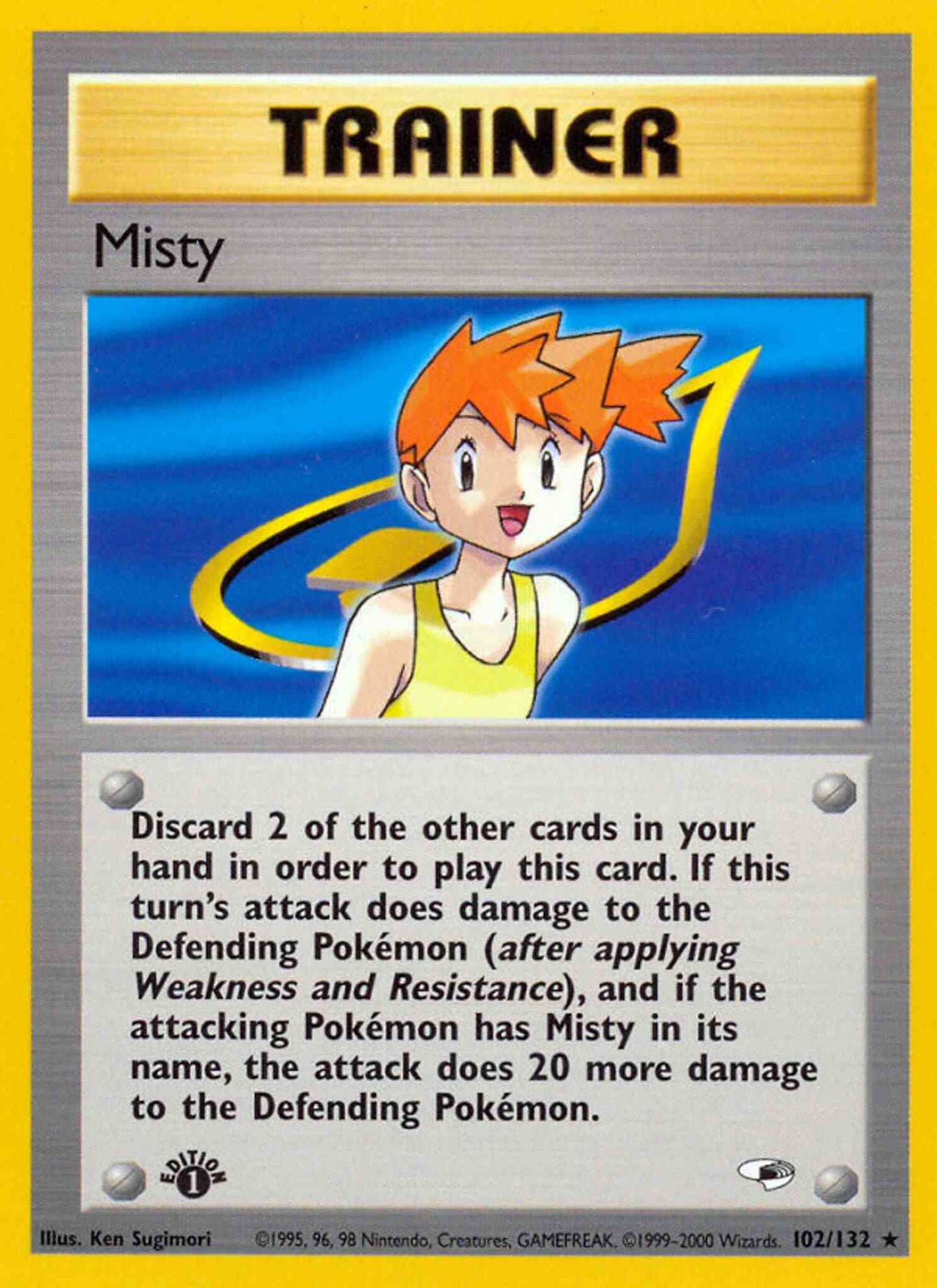 Misty - 102/132 - Rare - 1st Edition [gym1-102] [Non-Holo]