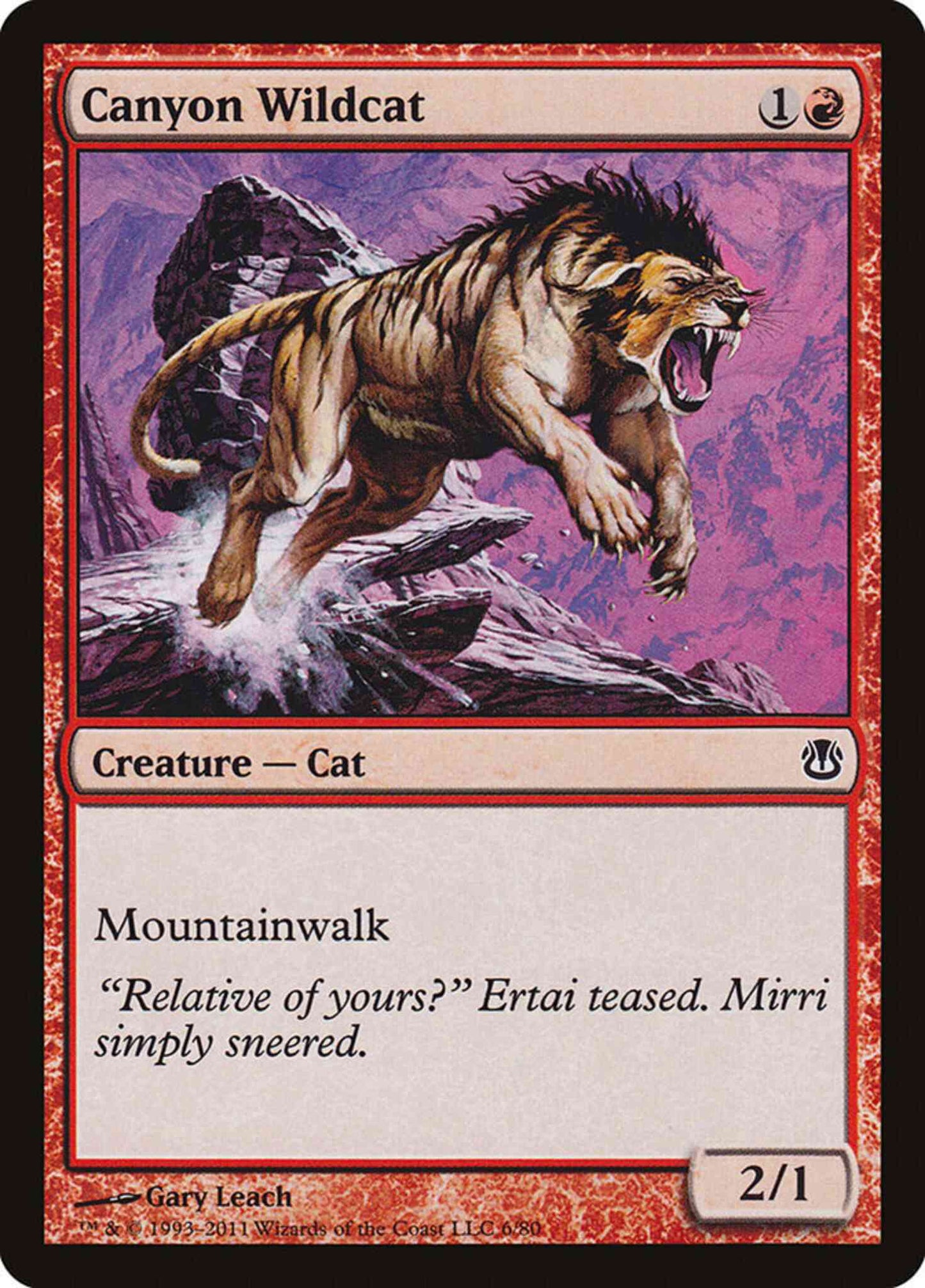 Canyon Wildcat [6] [Duel Decks: Ajani vs. Nicol Bolas] [Non-Foil]