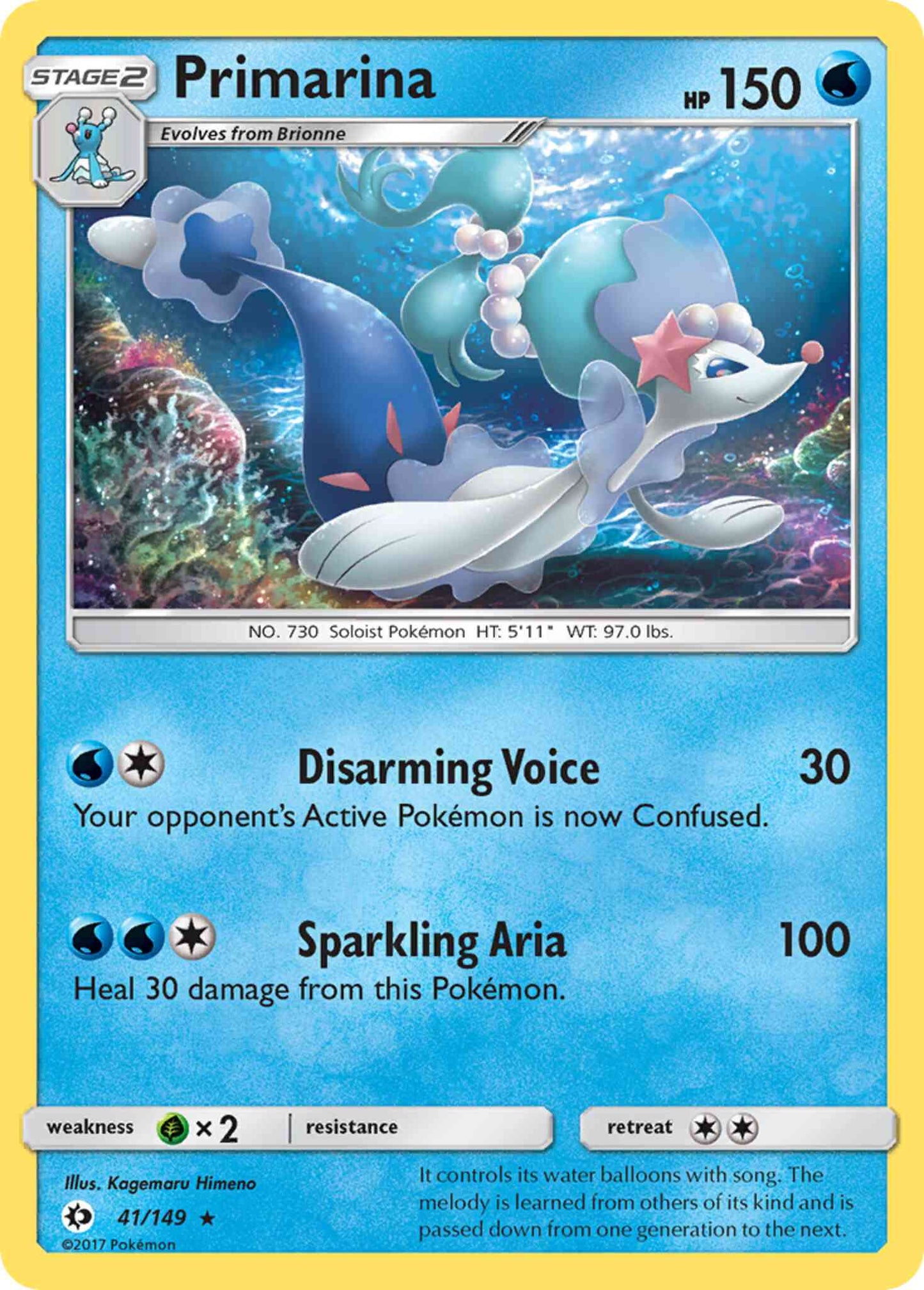 Primarina - 41/149 - Rare [sm1-41] [Non-Holo]