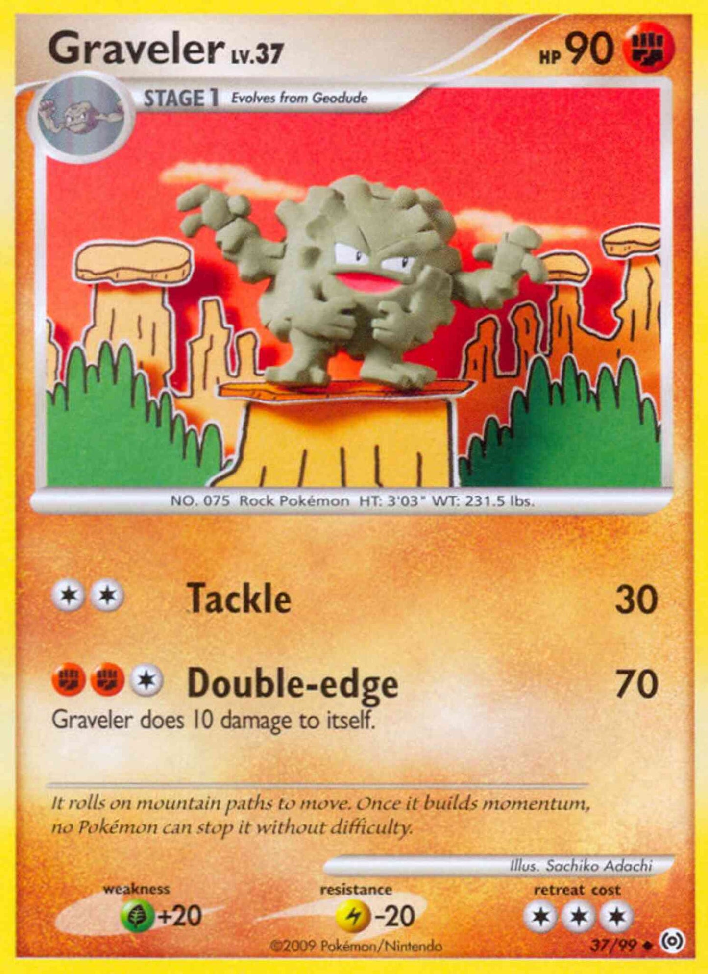 Graveler - 37/99 - Uncommon [pl4-37] [Reverse Holo]
