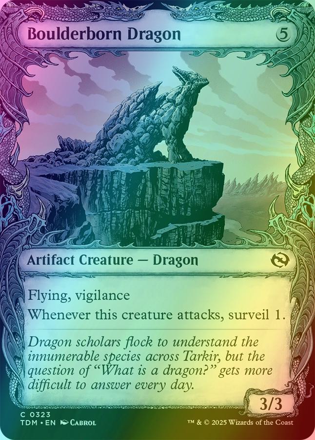 Boulderborn Dragon [323] [Draconic Frame Showcase] [Tarkir: Dragonstorm] [Foil]