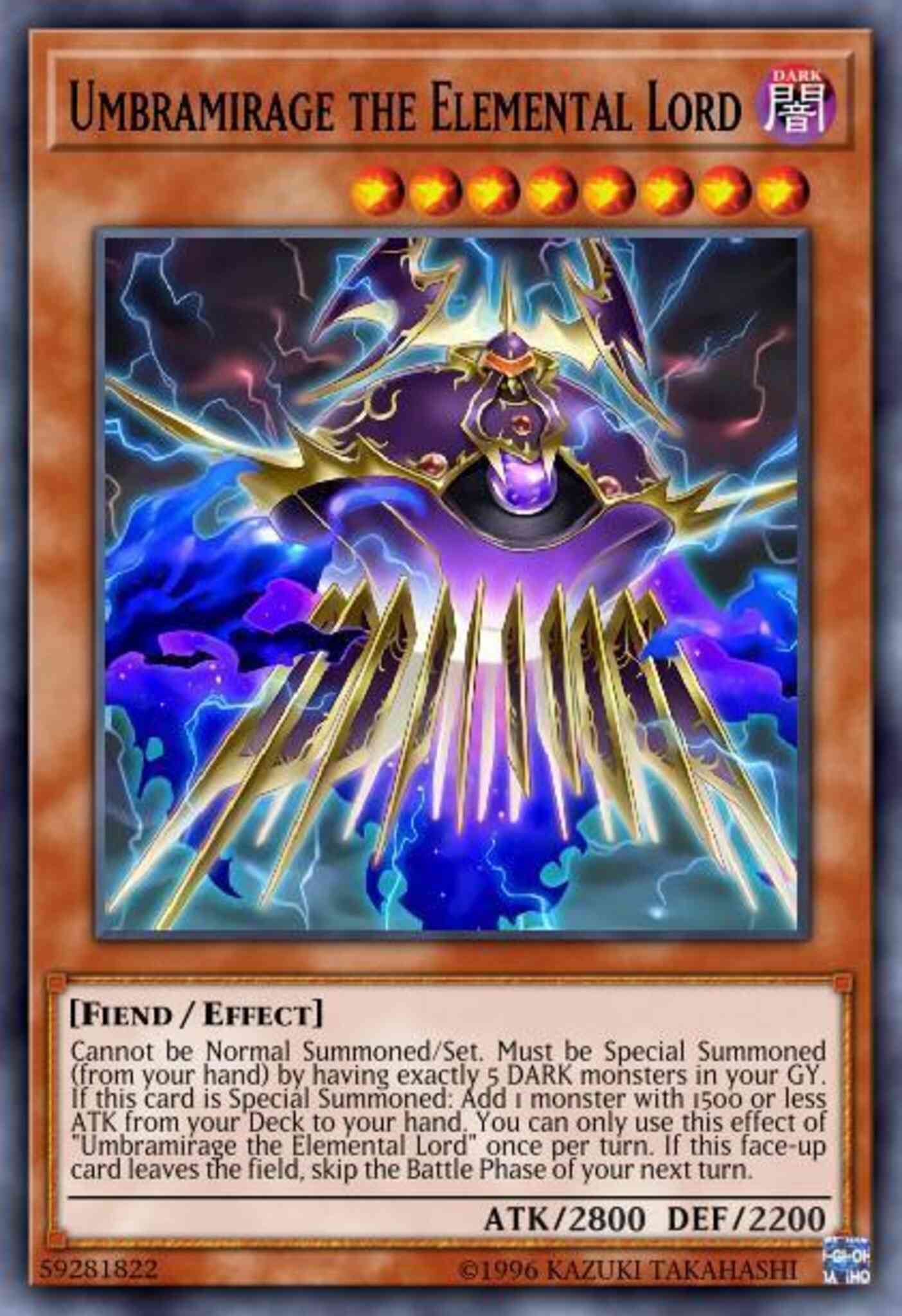Umbramirage the Elemental Lord - CYHO-EN019 - Super Rare - 1st Edition