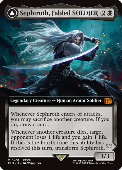 Sephiroth, Fabled SOLDIER // Sephiroth, One-Winged Angel [451] [Extended Art] [FINAL FANTASY] [Non-Foil]