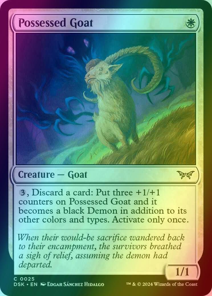 Possessed Goat [25] [Duskmourn: House of Horror] [Foil]