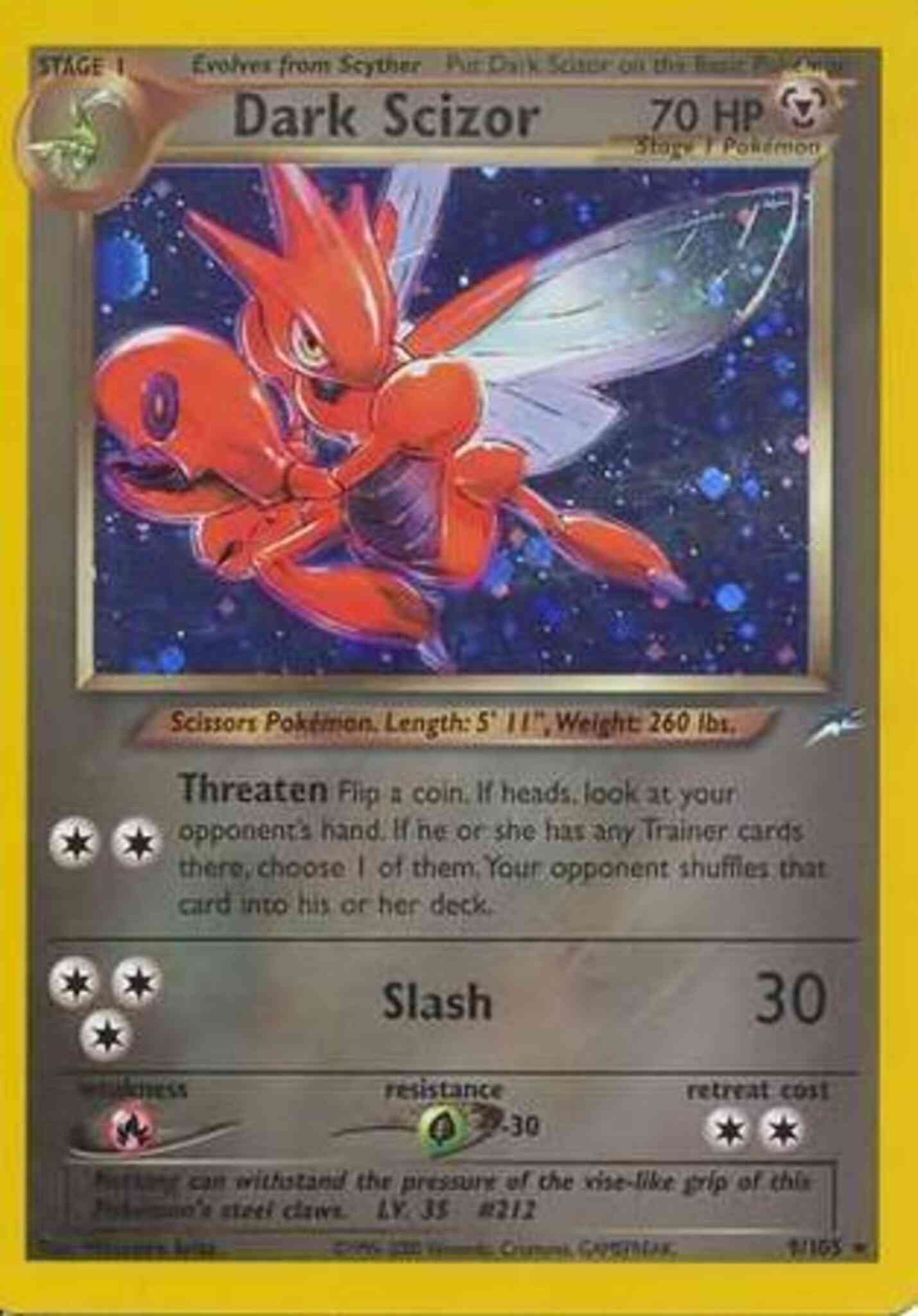 Dark Scizor - 9/105 - Rare - Unlimited [neo4U-9] [Holo]
