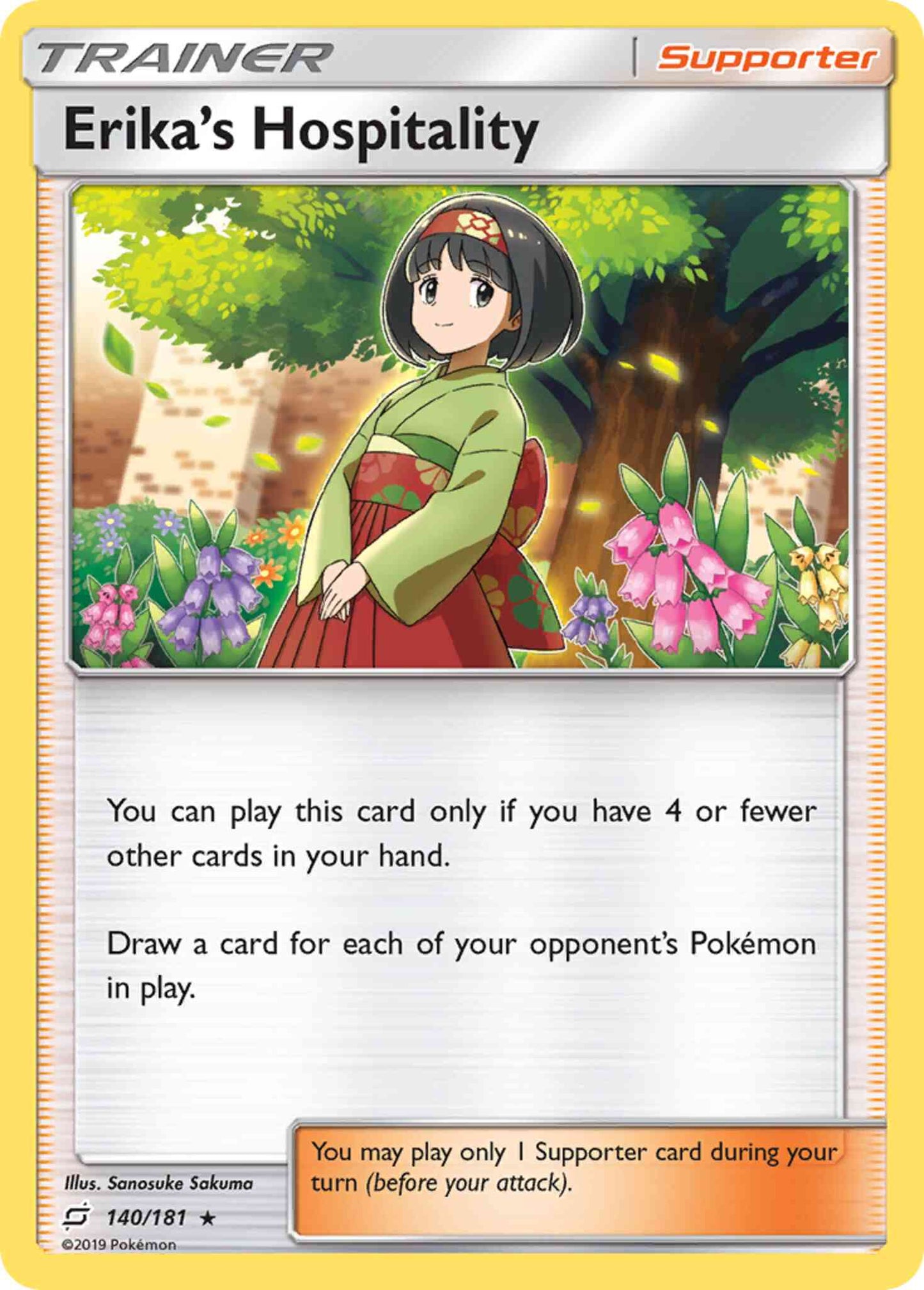 Erika's Hospitality - 140/181 - Rare Holo [sm9-140] [Holo]
