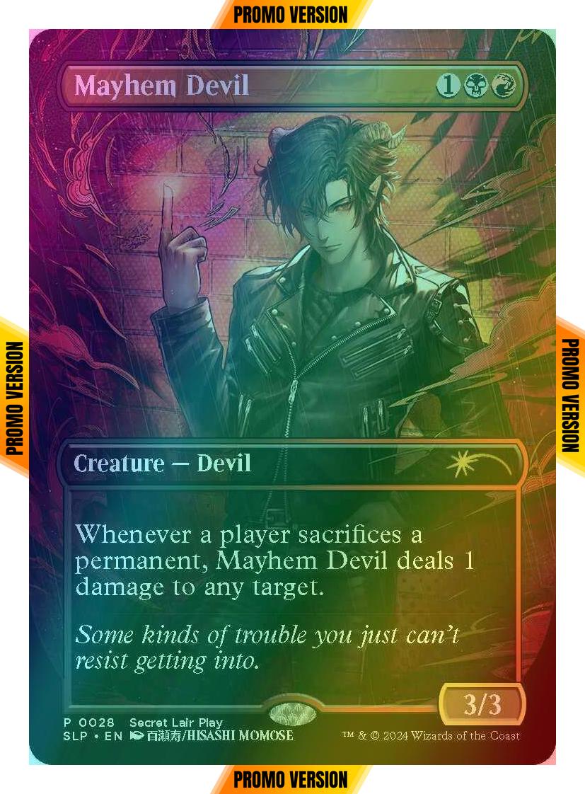 Mayhem Devil [0028] [Borderless] [Secret Lair Promo] [Foil]