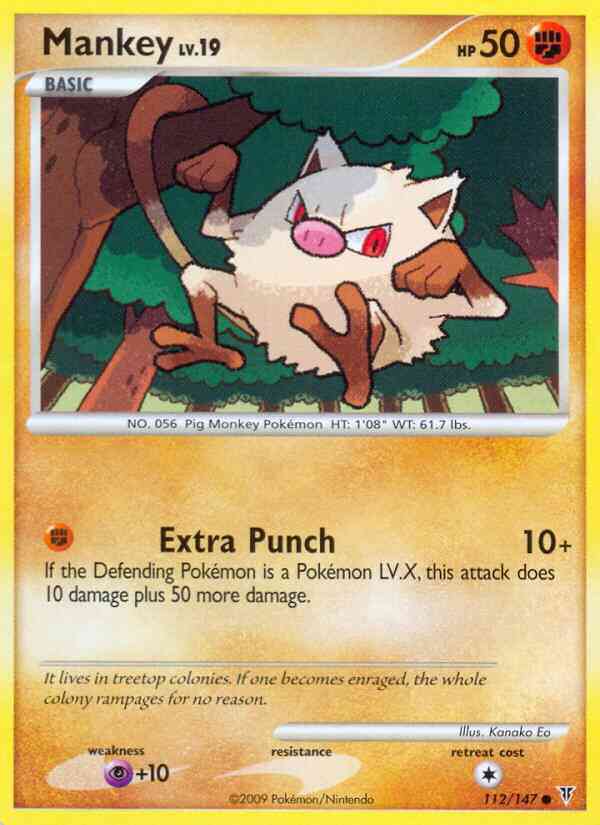 Mankey - 112/147 - Common [pl3-112] [Non-Holo]