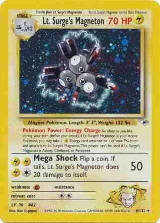 Lt. Surge's Magneton - 8/132 - Rare - Unlimited [gym1U-8] [Holo]