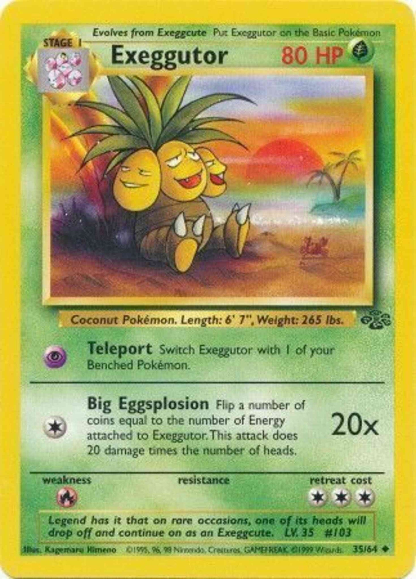 Exeggutor - 35/64 - Uncommon - Unlimited [base2U-35] [Non-Holo]