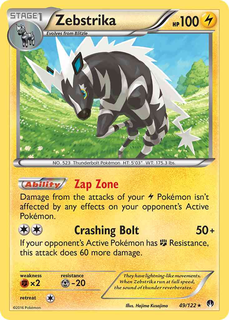 Zebstrika - 49/122 - Rare [xy9-49] [Non-Holo]