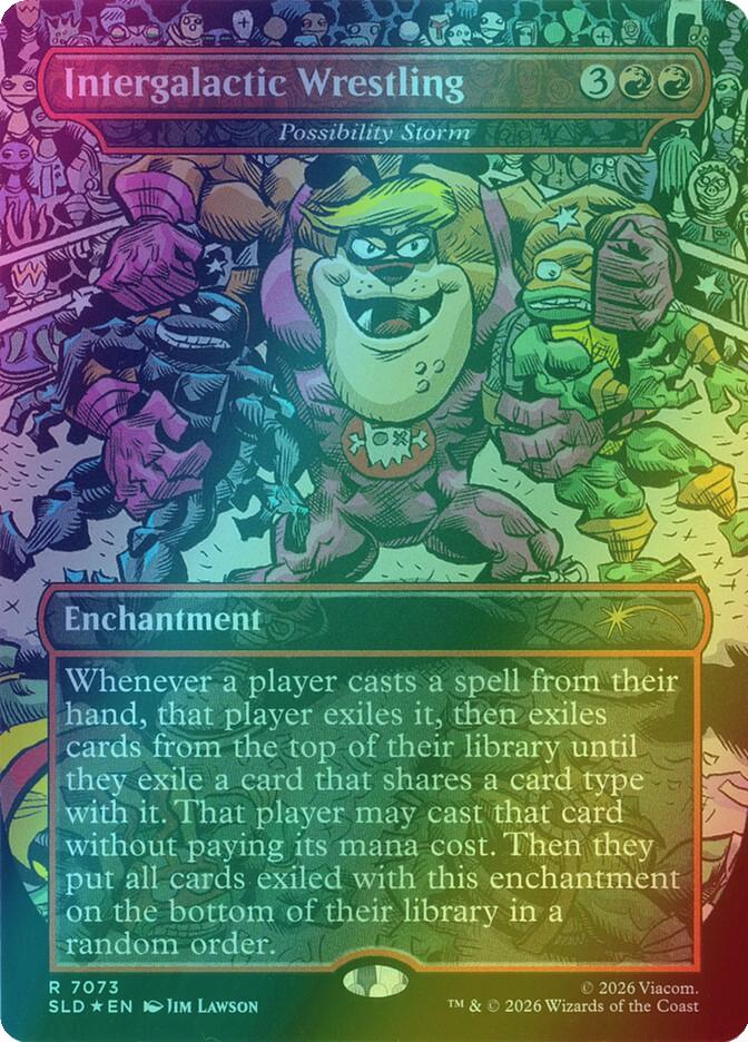 Intergalactic Wrestling - Possibility Storm [7073] [Borderless] [The Might Mutanimals] [Secret Lair Drop] [Foil]