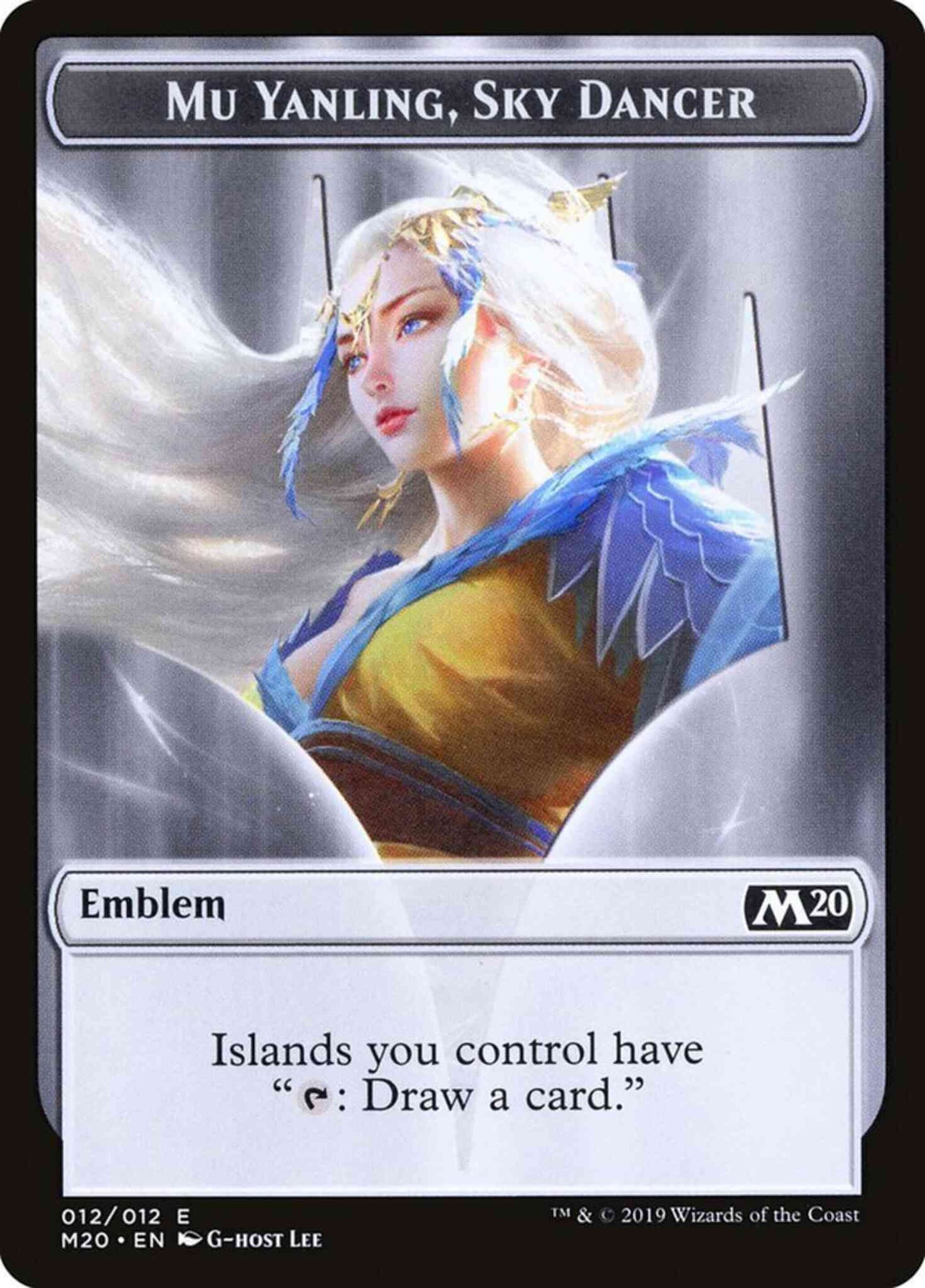 Mu Yanling, Sky Dancer Emblem [12] [Core Set 2020 Tokens] [Non-Foil]
