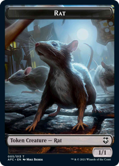 Rat Token (05) // Zombie Token (09) [Adventures In The Forgotten Realms Commander: Tokens] [Non-Foil]