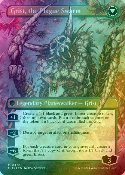 Grist, Voracious Larva // Grist, the Plague Swarm [472] [Borderless] [Modern Horizons 3] [Textured Foil]