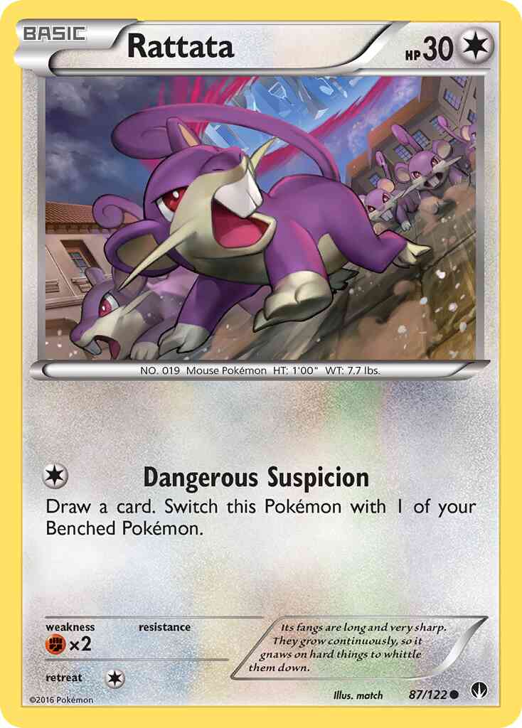 Rattata - 87/122 - Common [xy9-87] [Non-Holo]